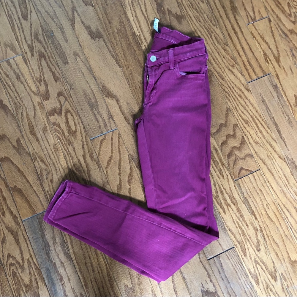 Size 25 J Brand Skinny “Jeans” in Red Raspberry